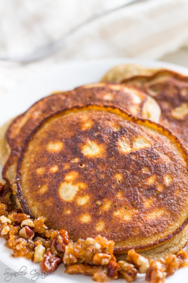 Keto Cinnamon Pecan Coconut Flour Pancakes (Keto, Low Carb, Gluten Free