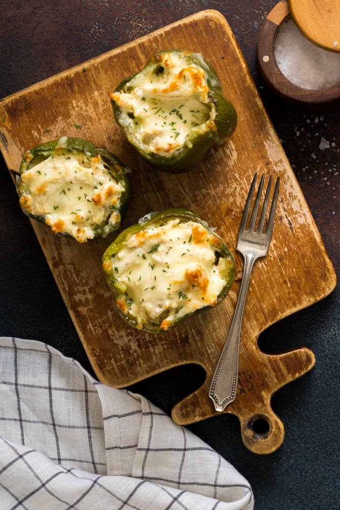 chicken filled bell peppers