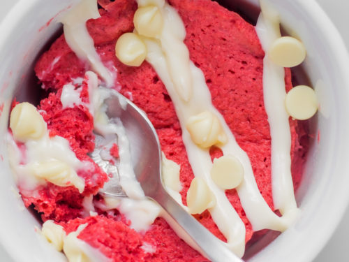 Keto Cake in a Mug Red Velvet