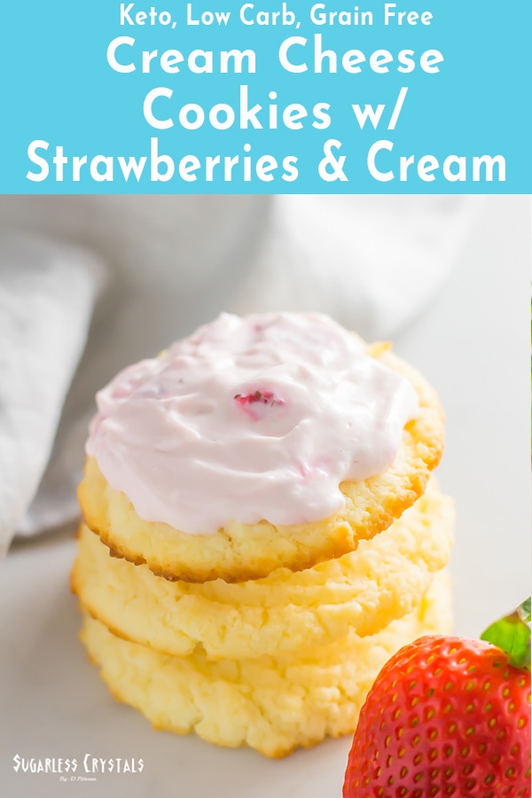 Cream Cheese Cookies with Strawberries (Keto, Low Carb, Sugar Free)