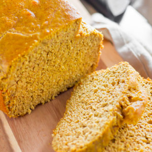 sliced keto pumpkin bread