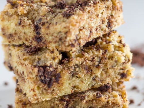 Cookies and cream keto brownies stacked on another