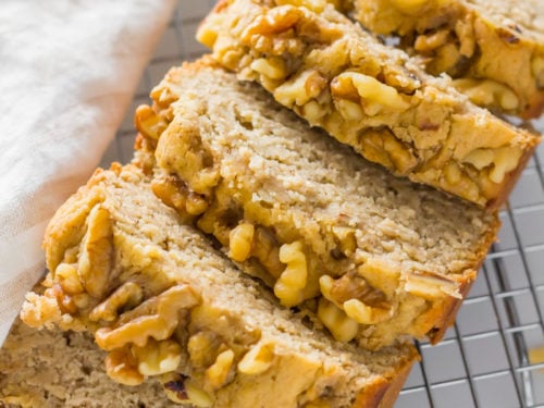 keto banana bread loaf cut