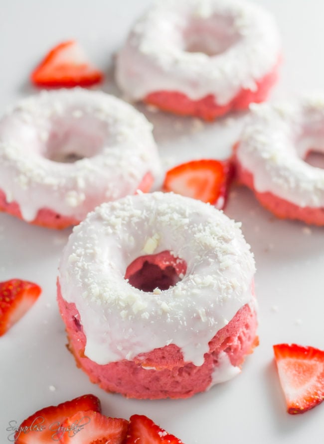 Iced Strawberry Keto Donuts