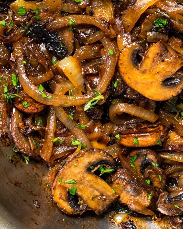 caremelized onions mushrooms