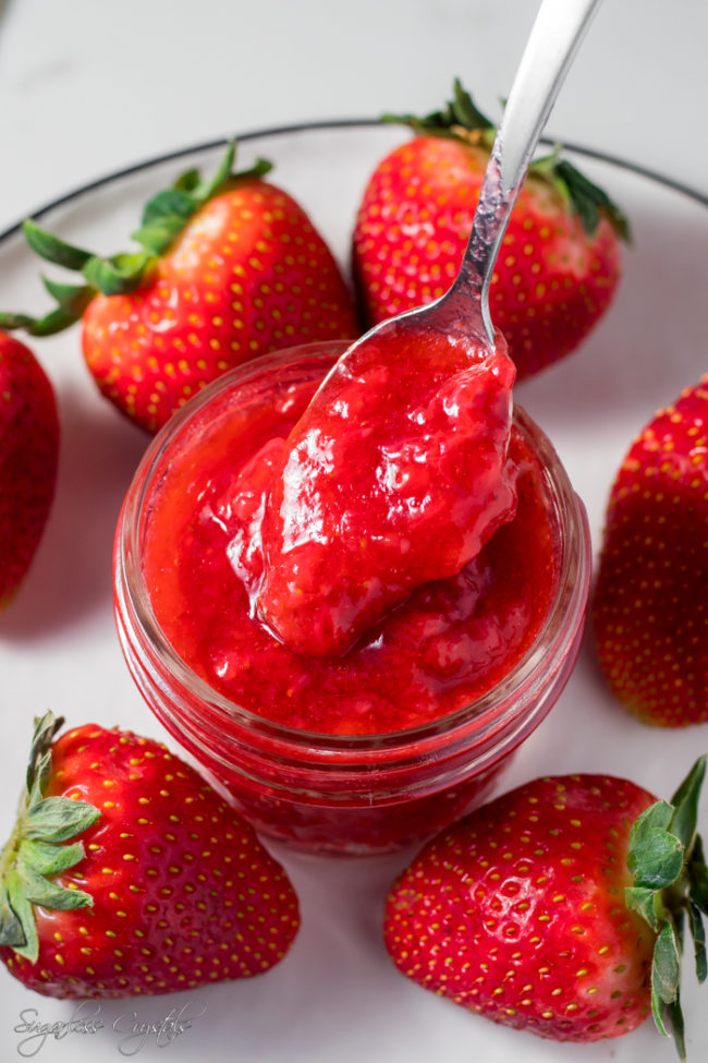 Easy 3 Ingredient Keto Strawberry Jam With Fresh Or Frozen Berries