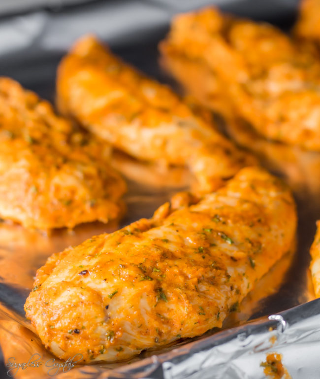 Healthy Buffalo Ranch Baked Chicken Strips