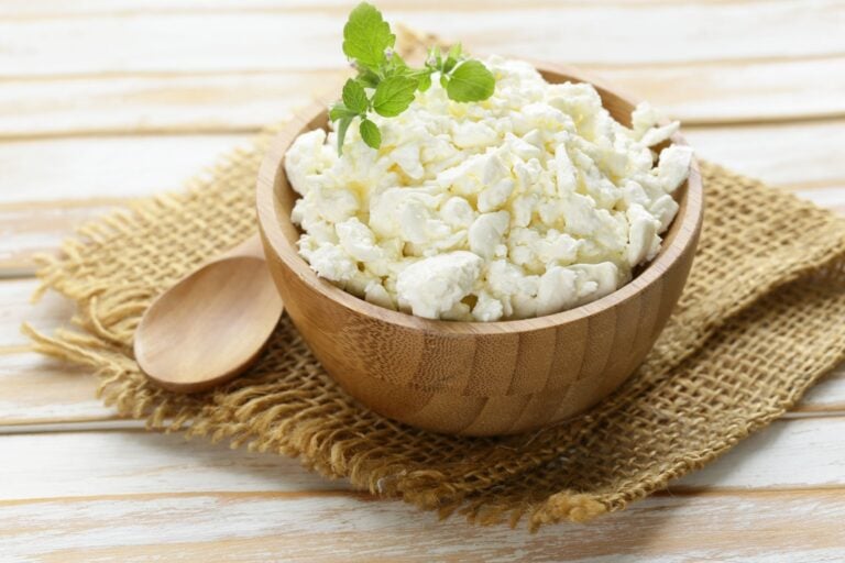 cottage cheese in bowl ready to include in keto meal plan