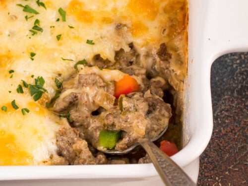 Philly Cheesesteak Casserole