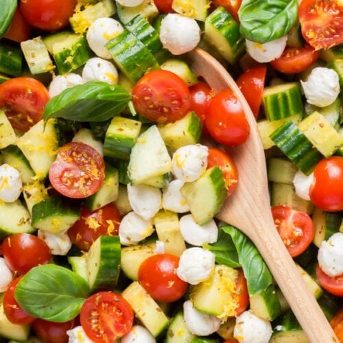 Cucumber caprese salad