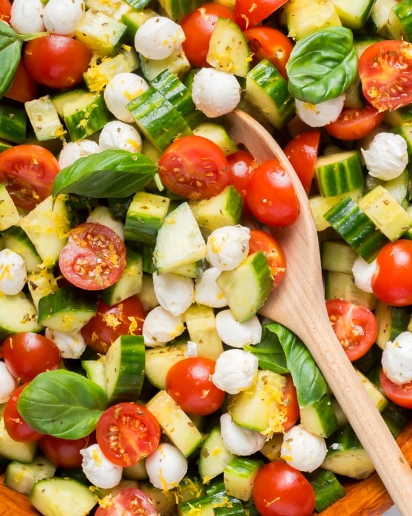 Cucumber caprese salad