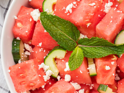 Watermelon cucumber salad