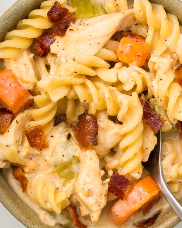 Crack chicken noodle soup