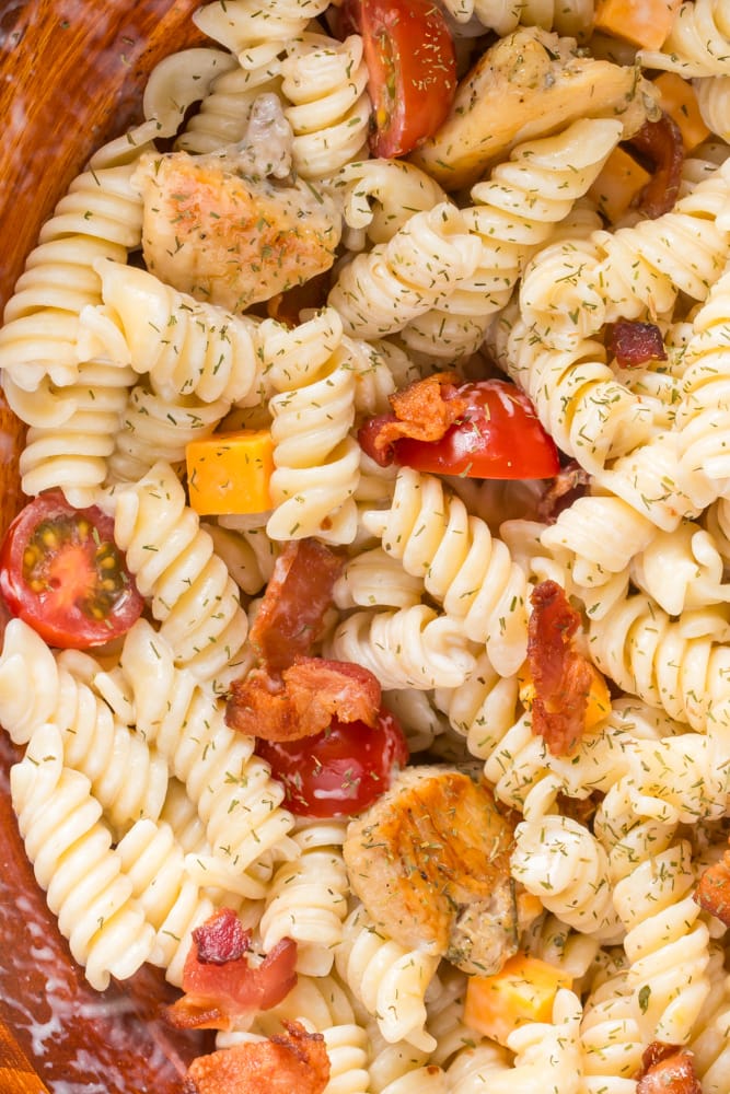 Chicken Bacon Ranch Pasta Salad 2 chicken bacon ranch pasta salad