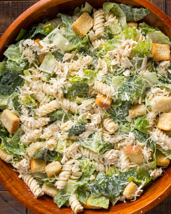 chicken Caesar pasta salad