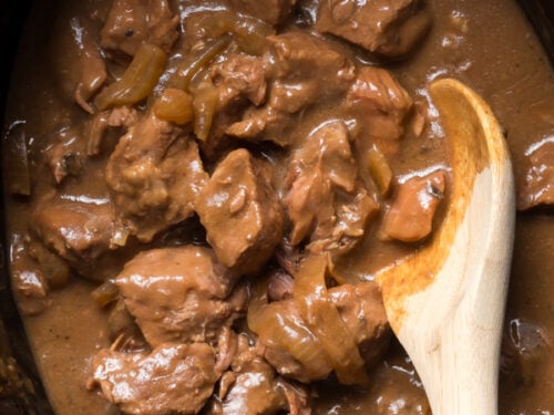 Crockpot beef tips and gravy