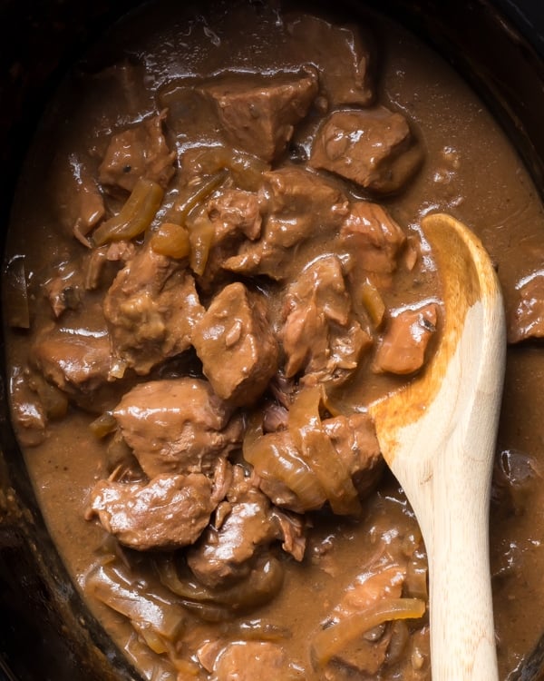 Crockpot beef tips and gravy