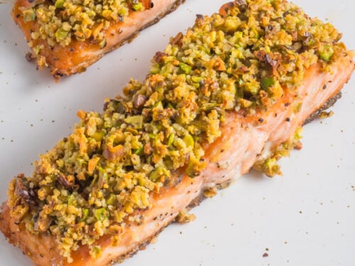 Pistachio crusted salmon