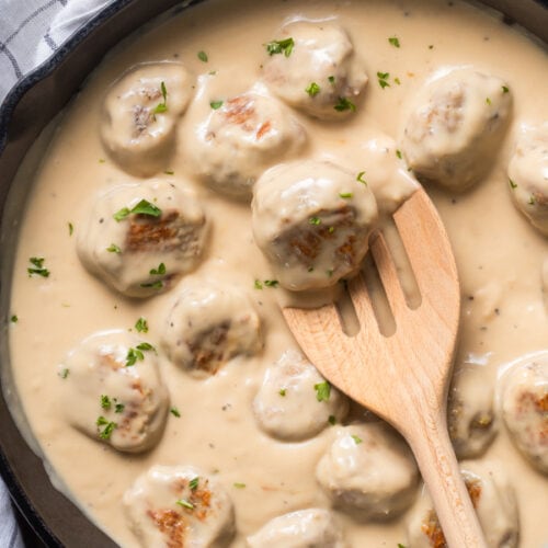 Ground Turkey Swedish Meatballs In The Classic Creamy Sauce 2 Turkey Swedish meatballs