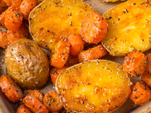roasted potatoes and carrots