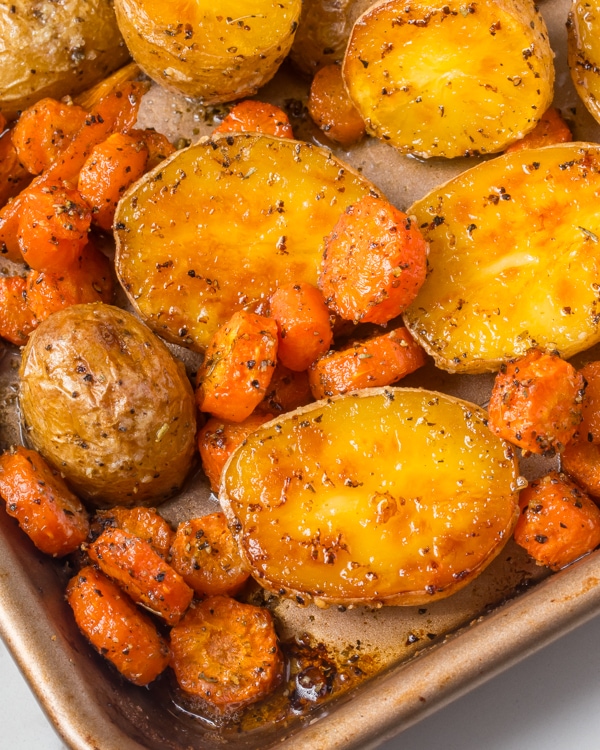 roasted potatoes and carrots