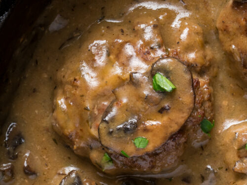 hamburger steak with mushroom gravy