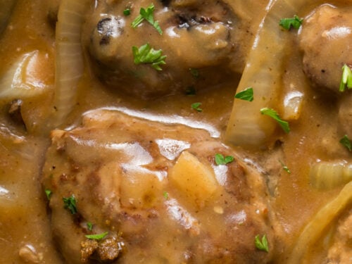 Hamburger steak with onion gravy