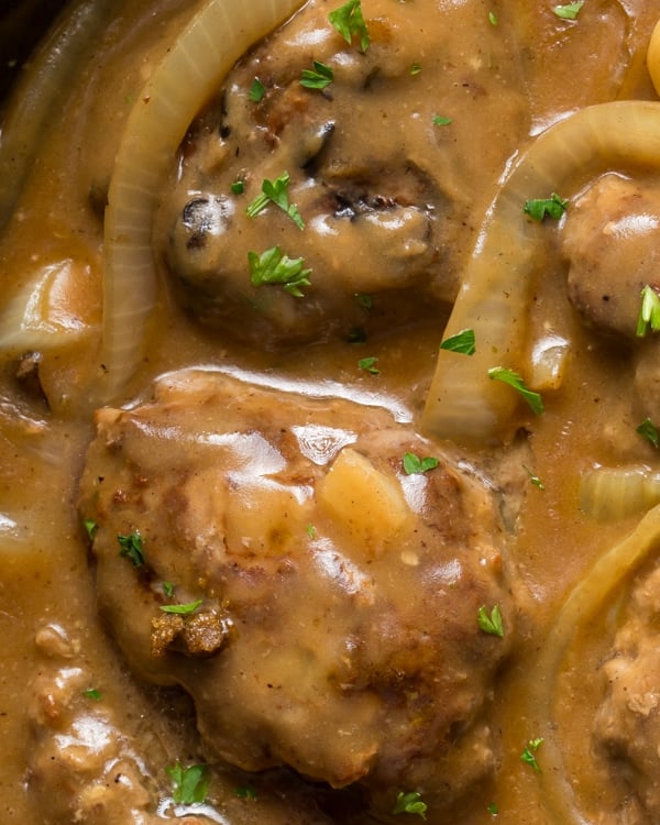 Hamburger steak with onion gravy