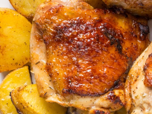 Baked chicken and potatoes