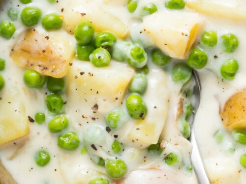 Creamed peas and potatoes