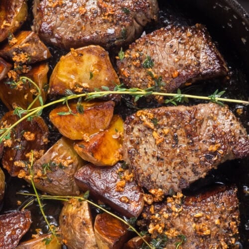 Garlic Butter Steak And Potatoes Skillet 3 Garlic butter steak and potatoes skillet