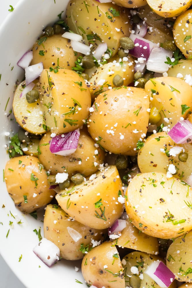 30 Minute Greek Potato Salad: Light Vinaigrette Dressing