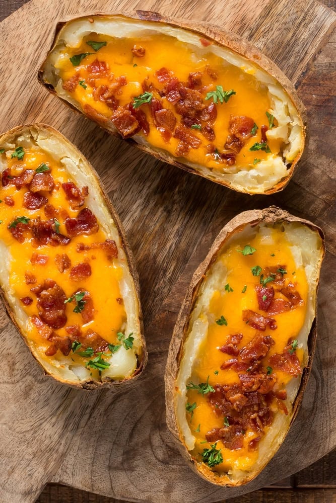Cheesy Loaded Potato Skins Copycat 2 Loaded potato skins