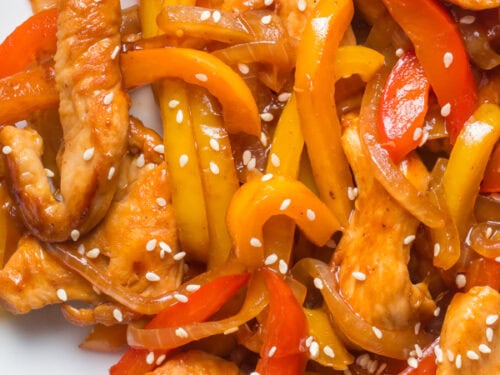 Chicken with peppers and onions