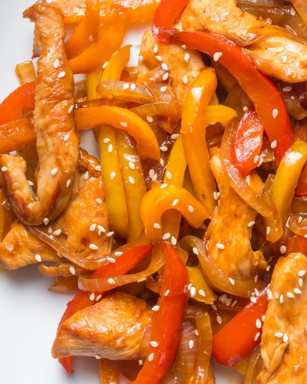 Chicken with peppers and onions