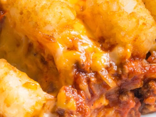 Chili cheese tater tot casserole