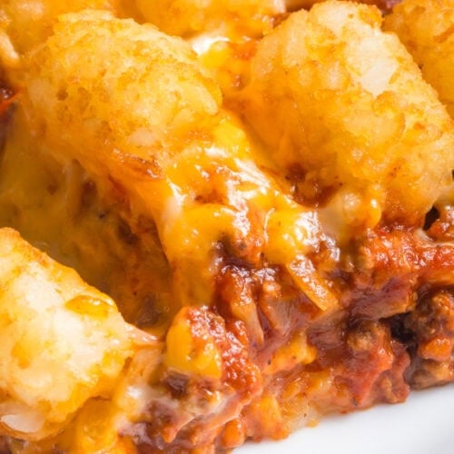 Chili cheese tater tot casserole