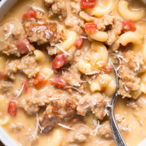 Creamy parmesan Italian sausage soup