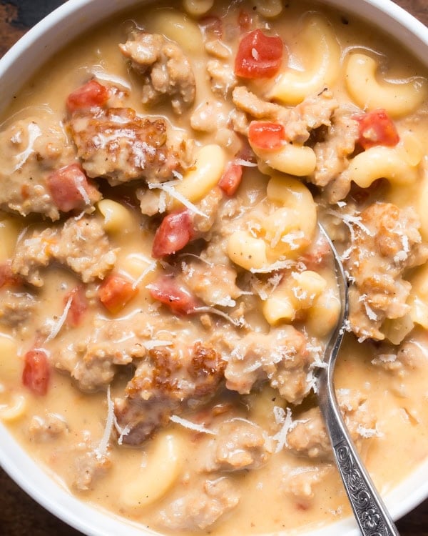 Creamy parmesan Italian sausage soup