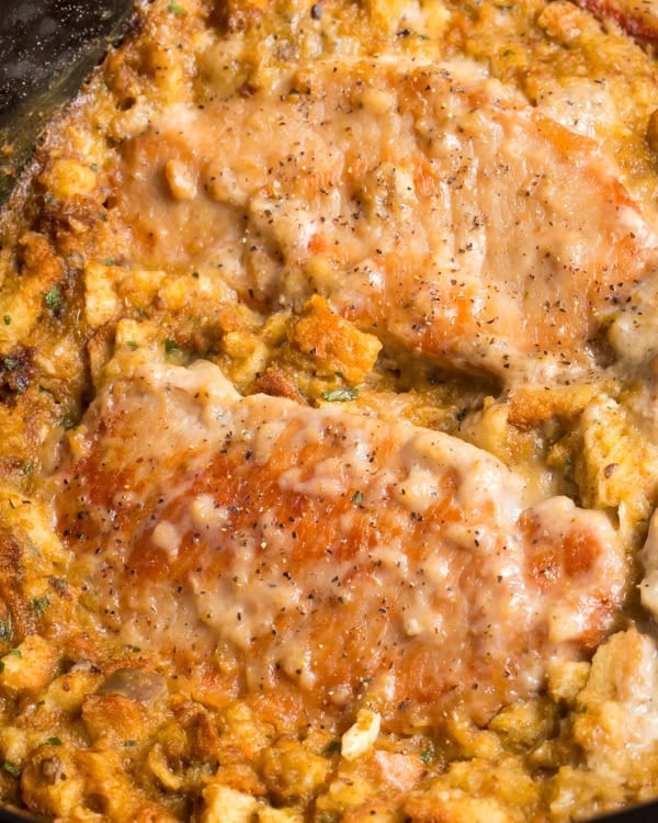 Crockpot pork chops and stuffing