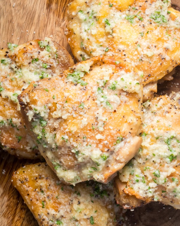 Garlic parmesan chicken thighs