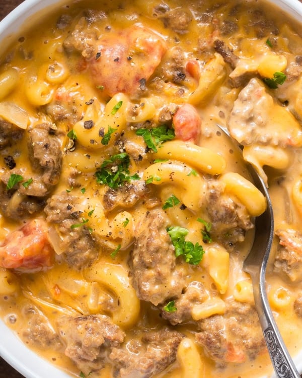 macaroni cheeseburger soup