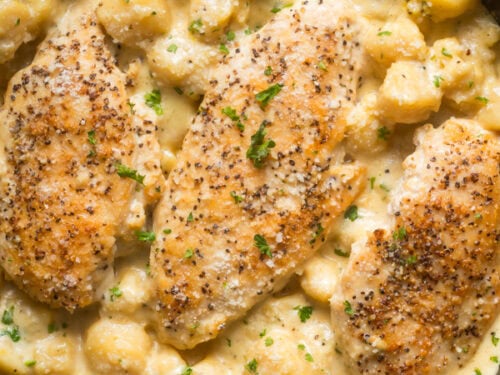 One pan lemon parm chicken gnocchi