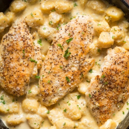 One pan lemon parm chicken gnocchi