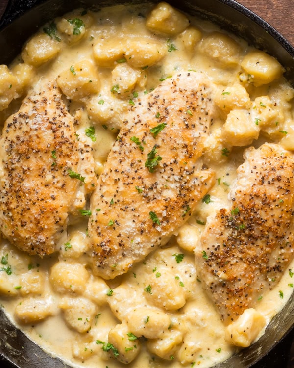 One pan lemon parm chicken gnocchi
