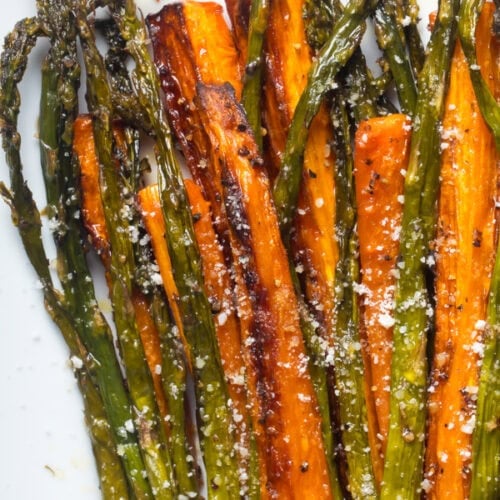 Roasted asparagus and carrots