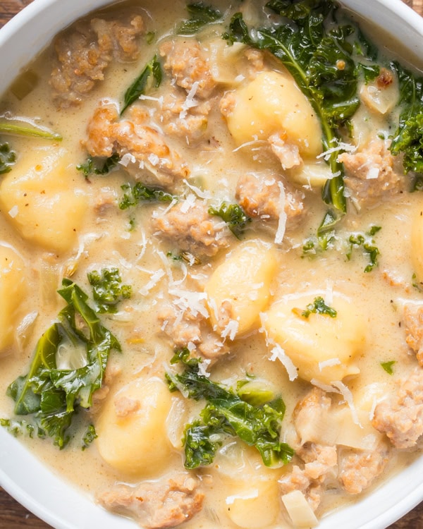 Sausage gnocchi soup