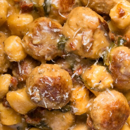Crockpot Tuscan Chicken Meatballs With Gnocchi 3 Tuscan chicken meatballs with gnocchi