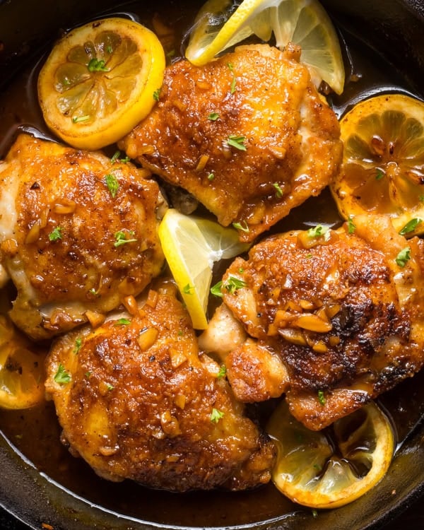 Honey garlic lemon pepper chicken thighs