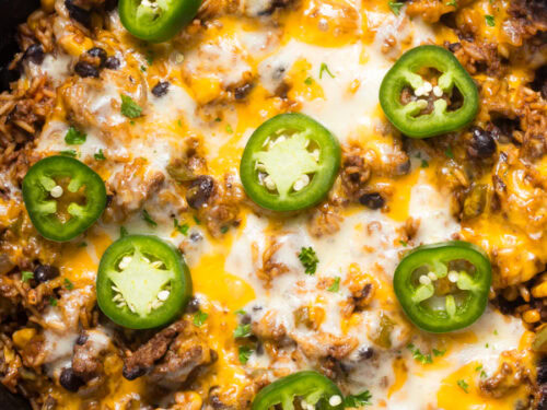 Mexican beef and rice skillet